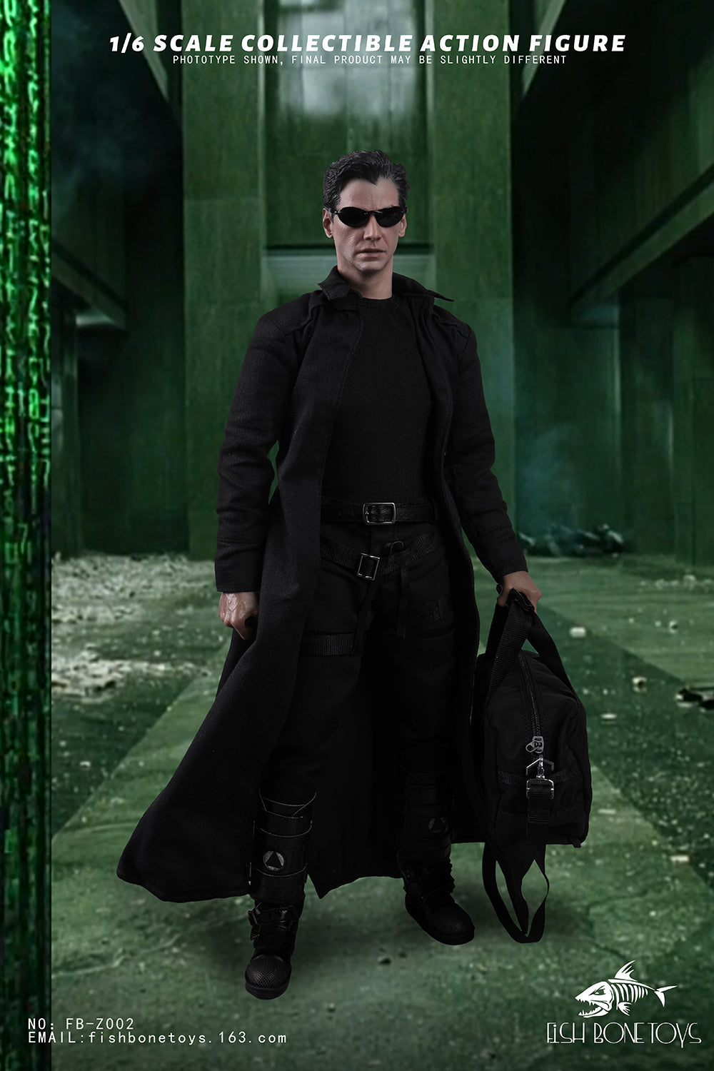 Presale FISH BONETOYS FB-Z002 1/6 The Matrix Neo Reeves 12" Male Action Figure