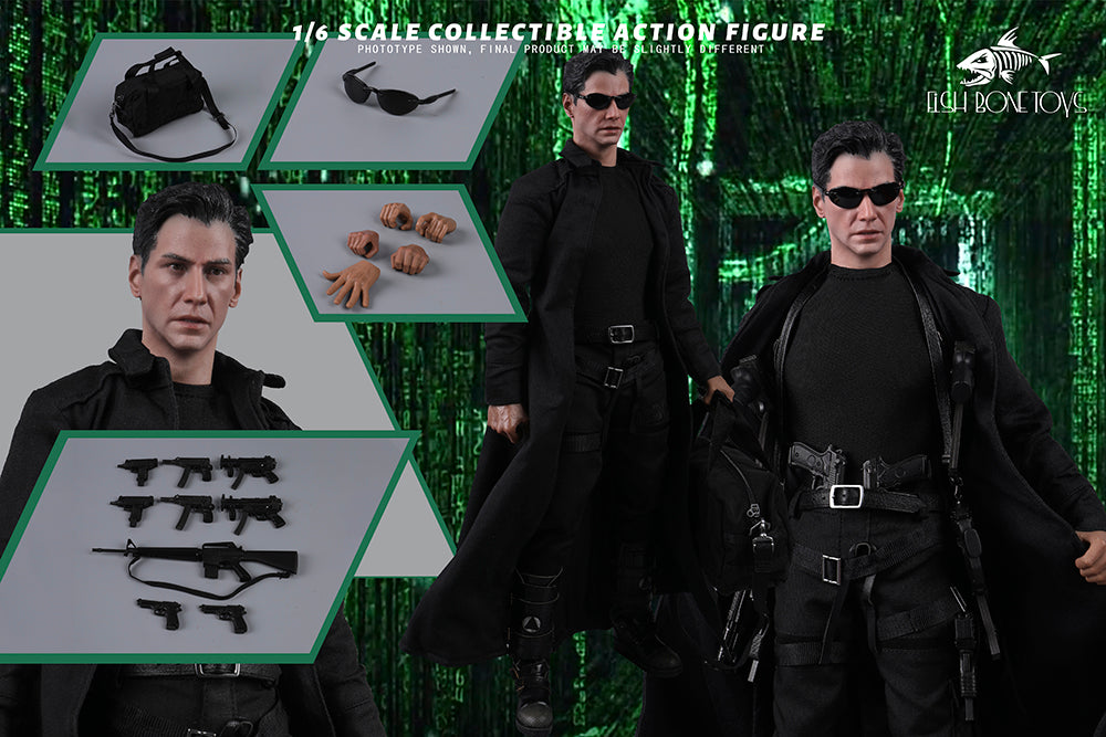 Presale FISH BONETOYS FB-Z002 1/6 The Matrix Neo Reeves 12" Male Action Figure