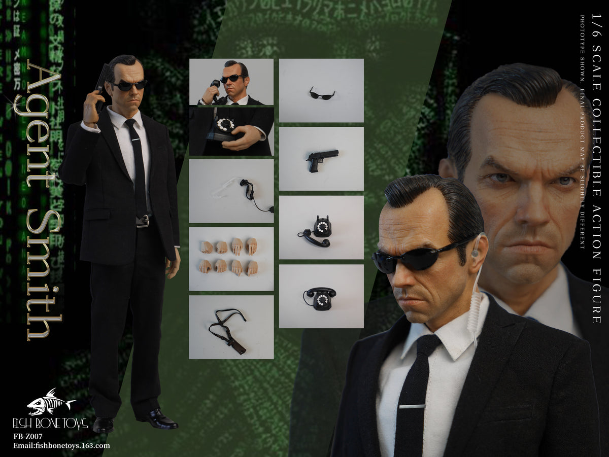 Presale FISH BONETOYS FB-Z007 1/6 Hacker Task The Matrix Agent Smith Male Action Figure Toy