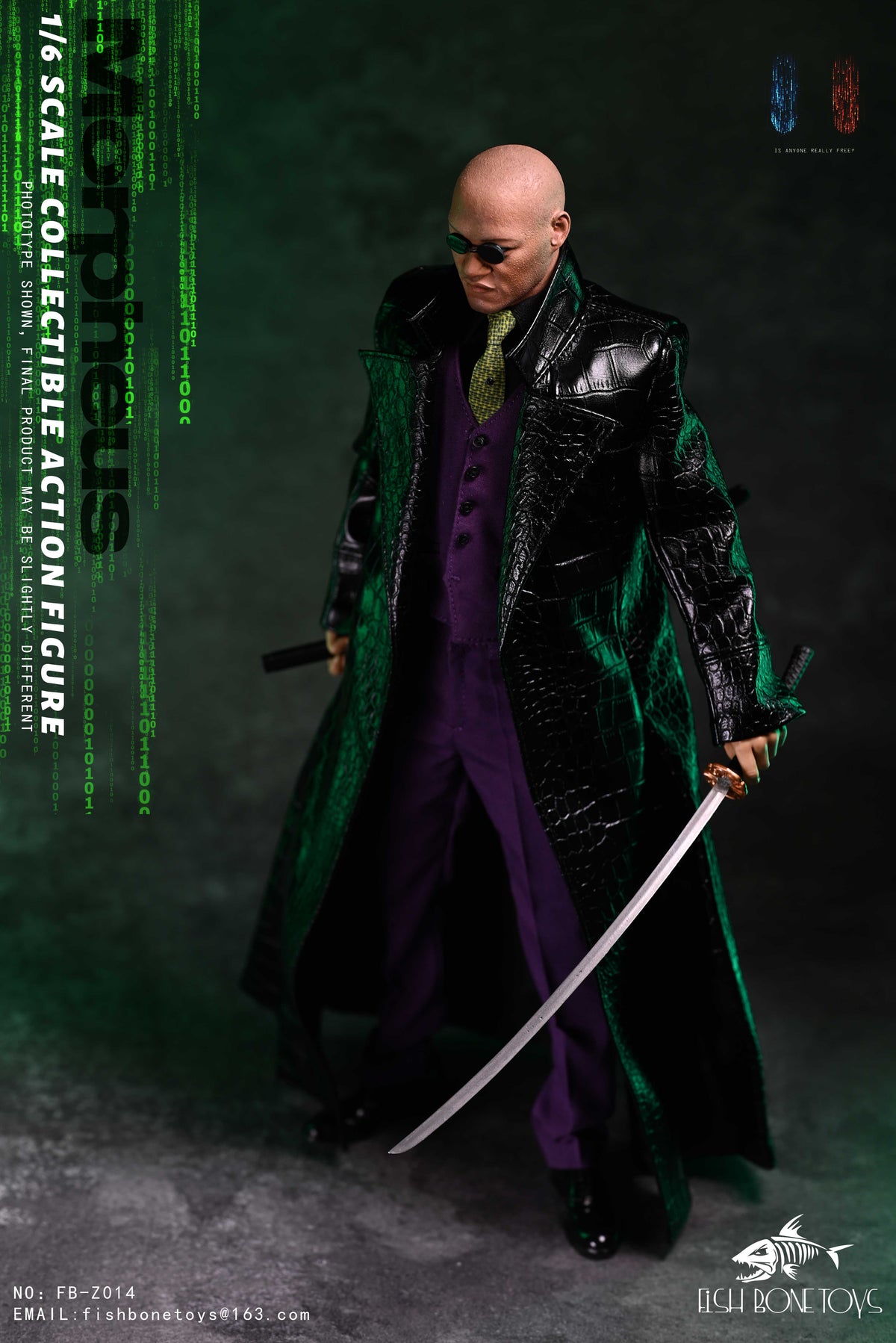 Presale FISH BONETOYS FB-Z014 1/6 Matrix Hacker Morpheus 12" Action Figure Toy