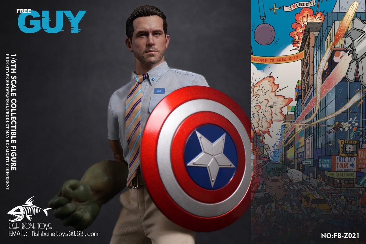 FISH BONETOYS FB-Z021 1/6 Out of Control NPC Free Guy Ryan modelo de figura de acción