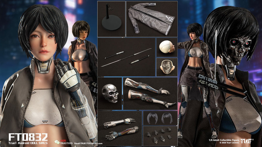 Presale True1Toys FT0832 1/6 Android Bill Black Hair Female Action Figure Model