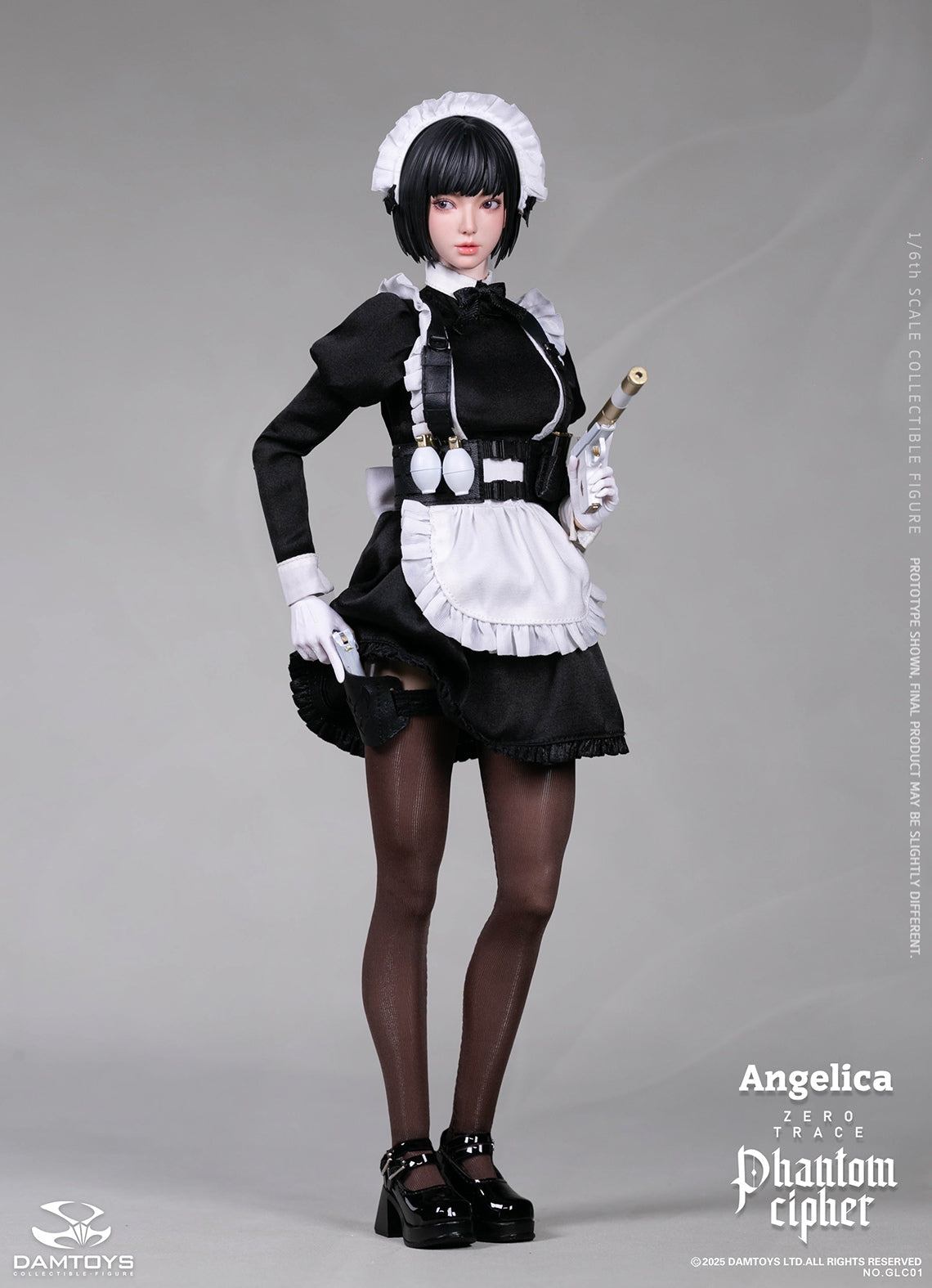 Presale DAMTOYS GLC01 1/6 Phantom Cipher Zero Trace Angelica Action Figure Toy