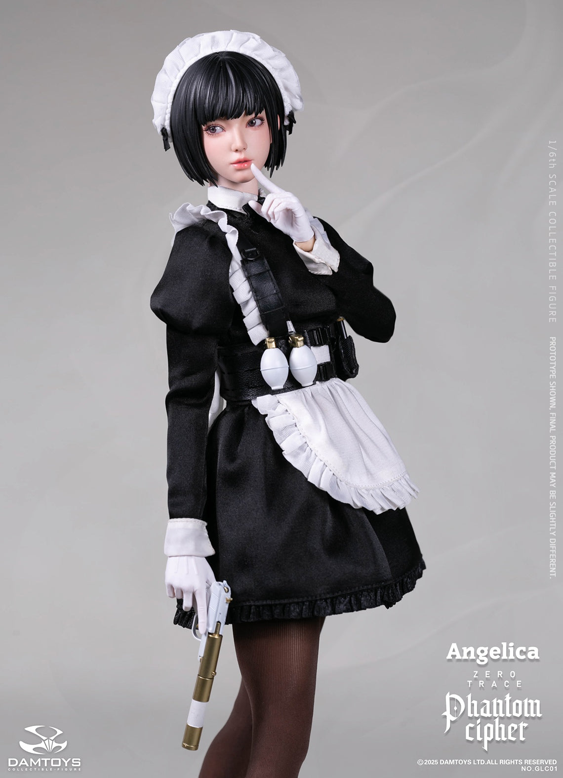 Presale DAMTOYS GLC01 1/6 Phantom Cipher Zero Trace Angelica Action Figure Toy
