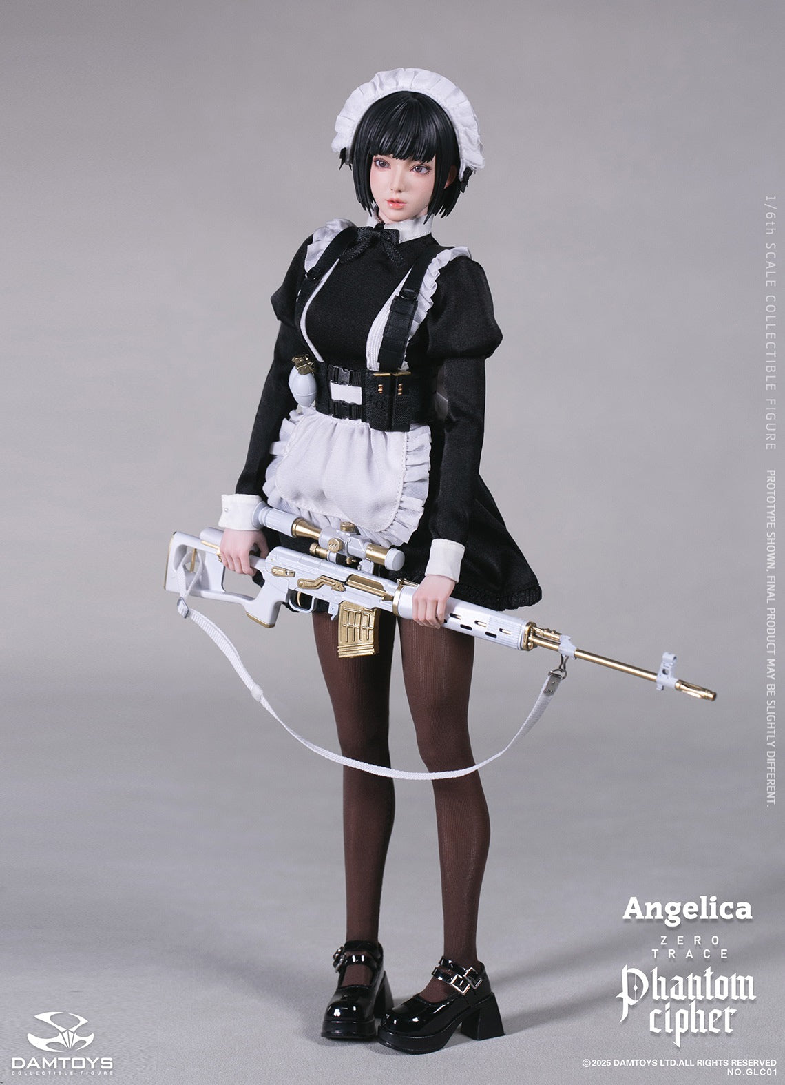 Presale DAMTOYS GLC01 1/6 Phantom Cipher Zero Trace Angelica Action Figure Toy