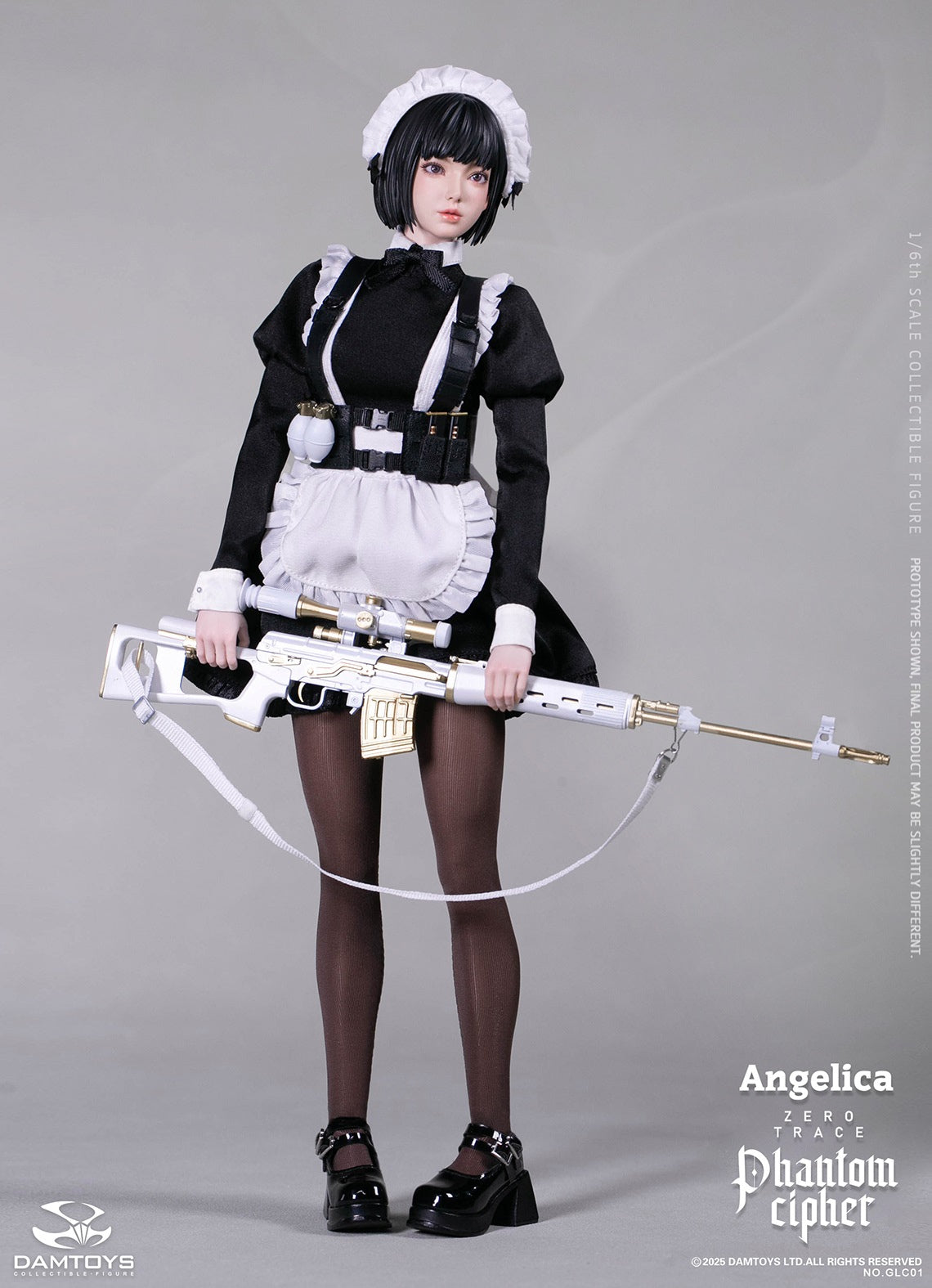 Presale DAMTOYS GLC01 1/6 Phantom Cipher Zero Trace Angelica Action Figure Toy