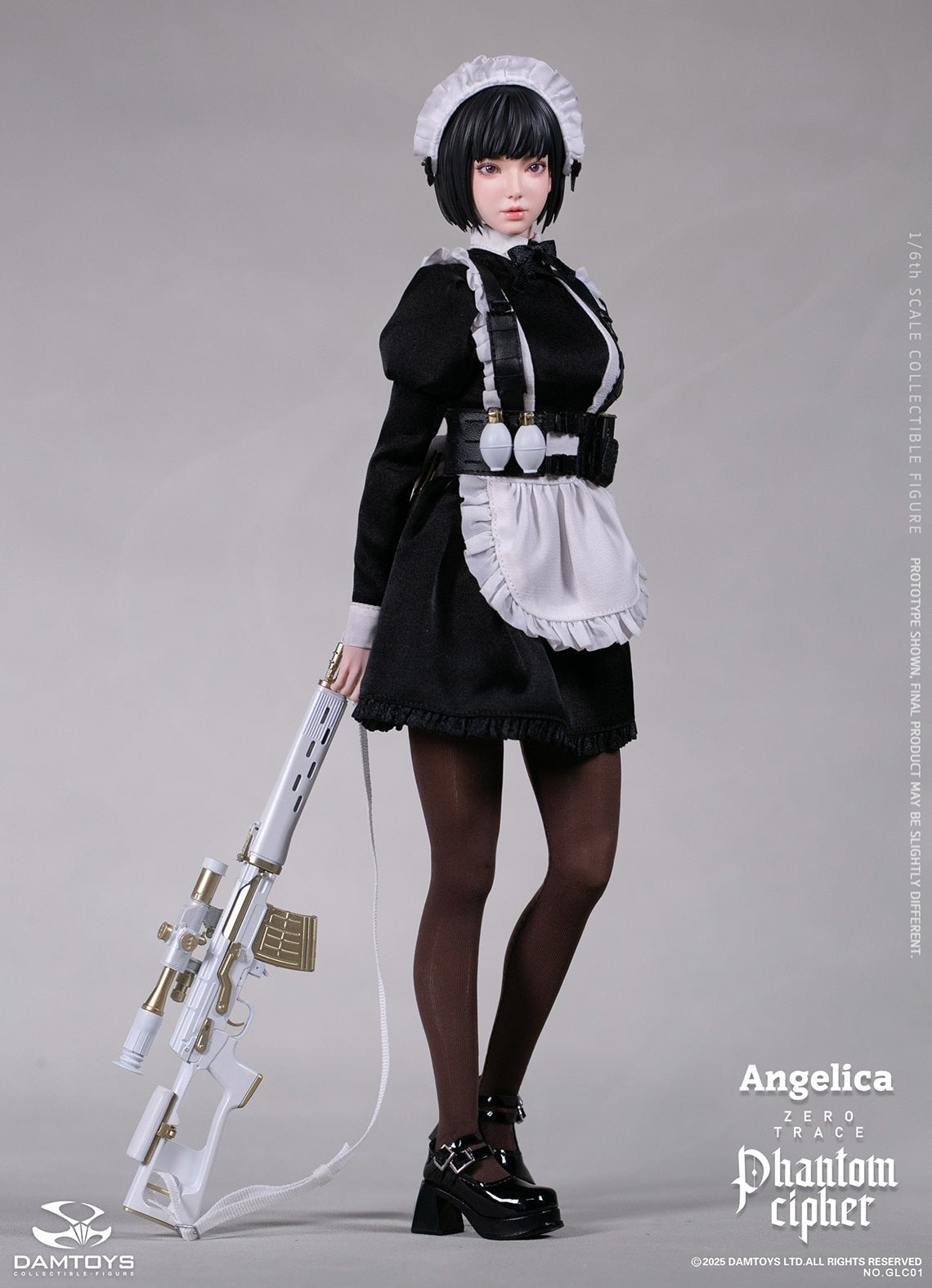 Presale DAMTOYS GLC01 1/6 Phantom Cipher Zero Trace Angelica Action Figure Toy