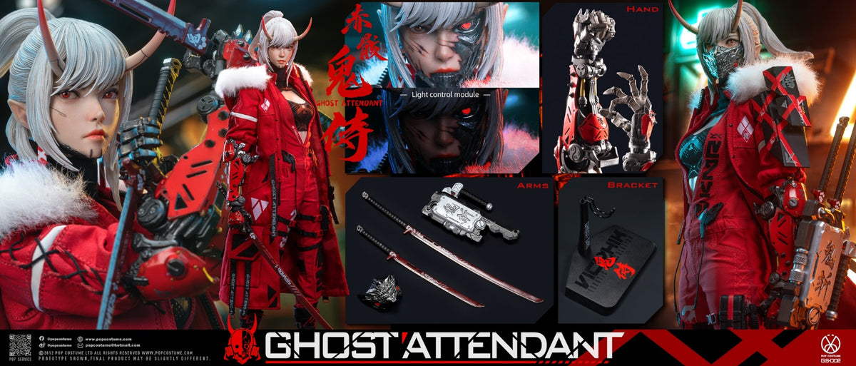 Preventa POP COSTUME GS-002 1/6 Ghost Attendant Red Remains modelo de figura de acción