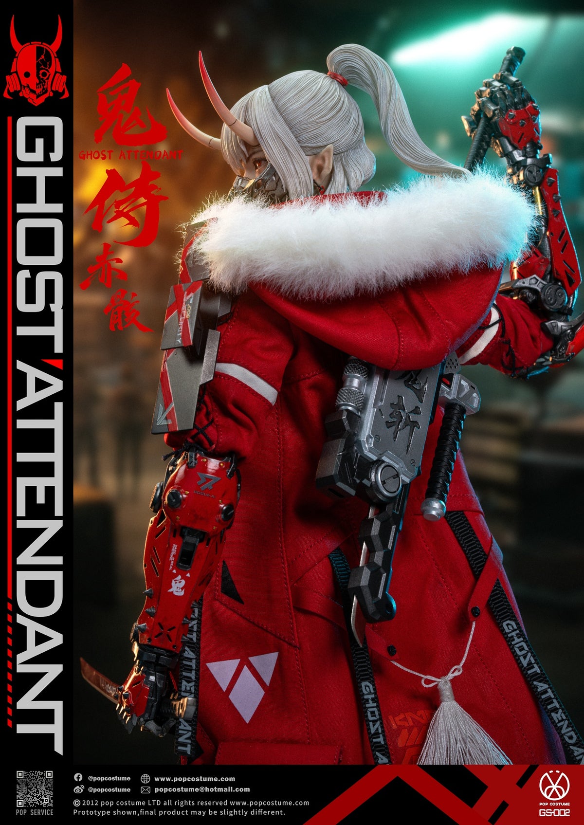 Preventa POP COSTUME GS-002 1/6 Ghost Attendant Red Remains modelo de figura de acción