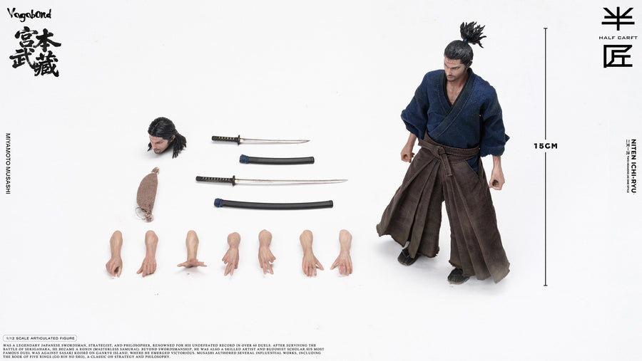 予約販売 HALF CRAFT 1/12 宮本 6インチ コレクタブル 男性アクションフィギュア モデルトイ