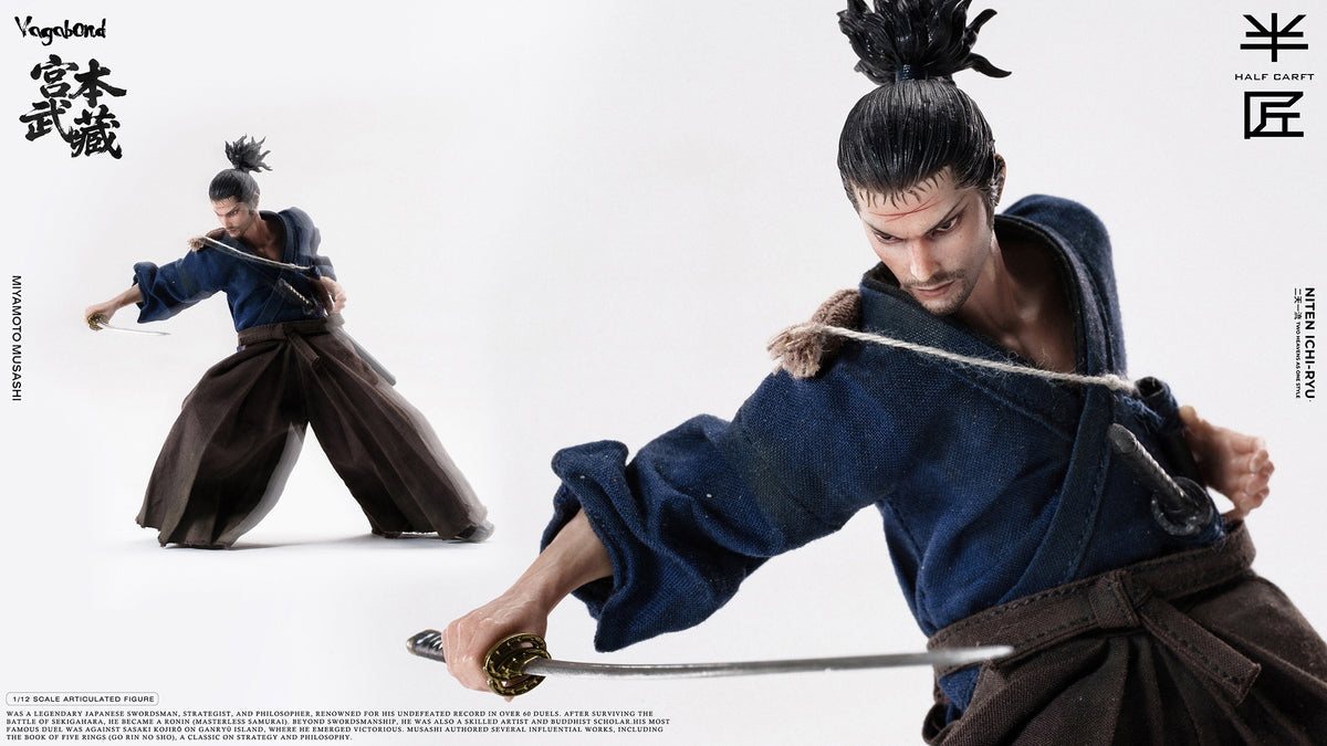 Vorverkauf HALF CRAFT 1/12 Miyamoto 6" Sammler-Actionfigur für Herren Modellspielzeug