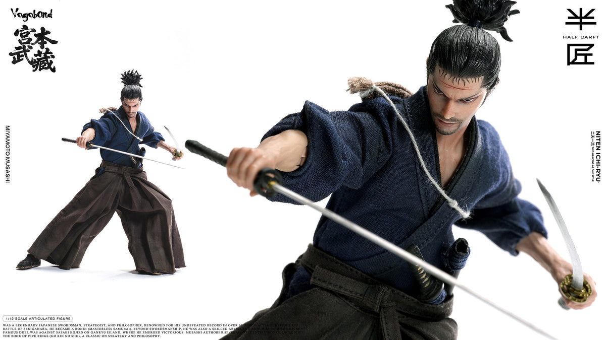 Vorverkauf HALF CRAFT 1/12 Miyamoto 6" Sammler-Actionfigur für Herren Modellspielzeug