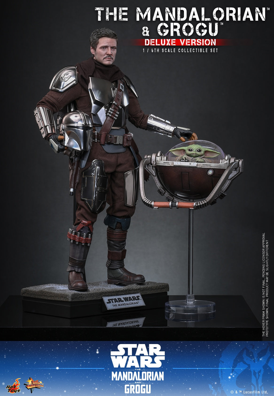 Hot Toys MMS872 1/6 Star Wars The Mandalorian & Grogu Action Figure Deluxe Ver.