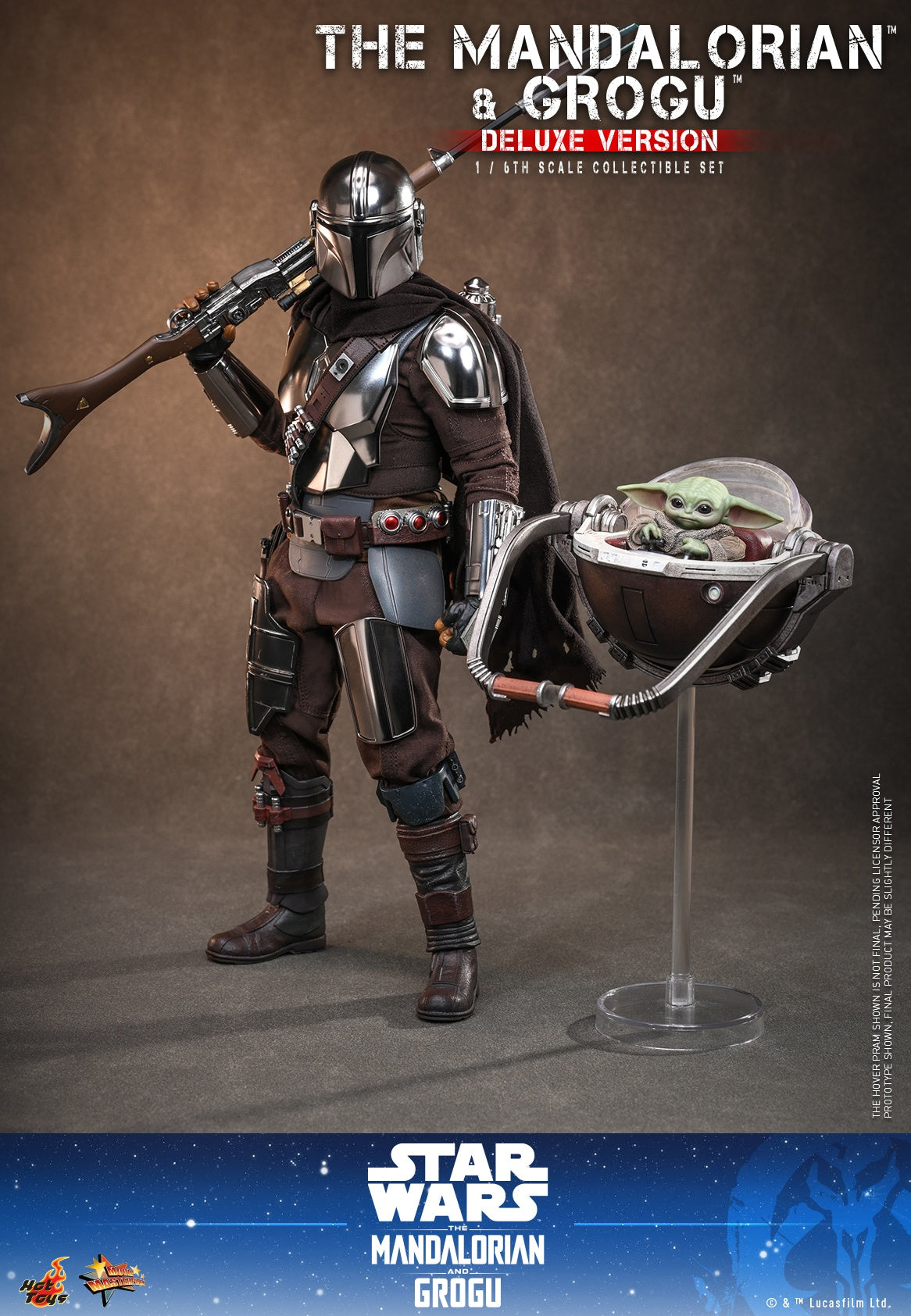 Hot Toys MMS872 1/6 Star Wars The Mandalorian & Grogu Action Figure Deluxe Ver.