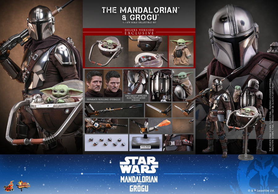 Hot Toys MMS872 1/6 Star Wars The Mandalorian & Grogu figura de acción versión de lujo.
