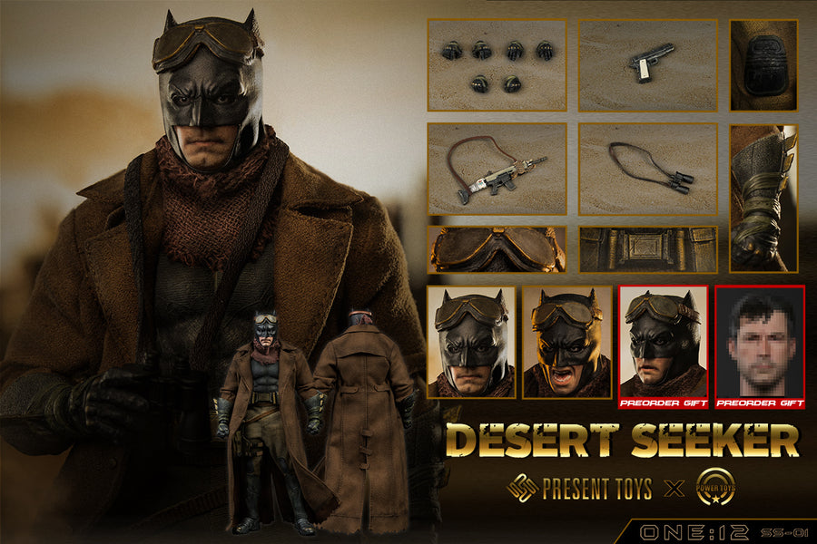 PRESENT TOYS SS-01 1/12 Desert Seeker Bat Man Wayne 6" modelo de figura de acción