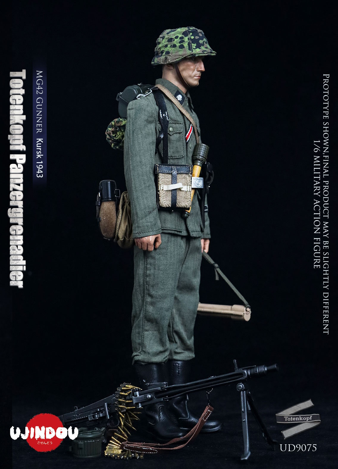 Presale UJINDOU UD9075 1/6 WWII Totenkopf Panzergrenadier MG42 Gunner Kursk 1943