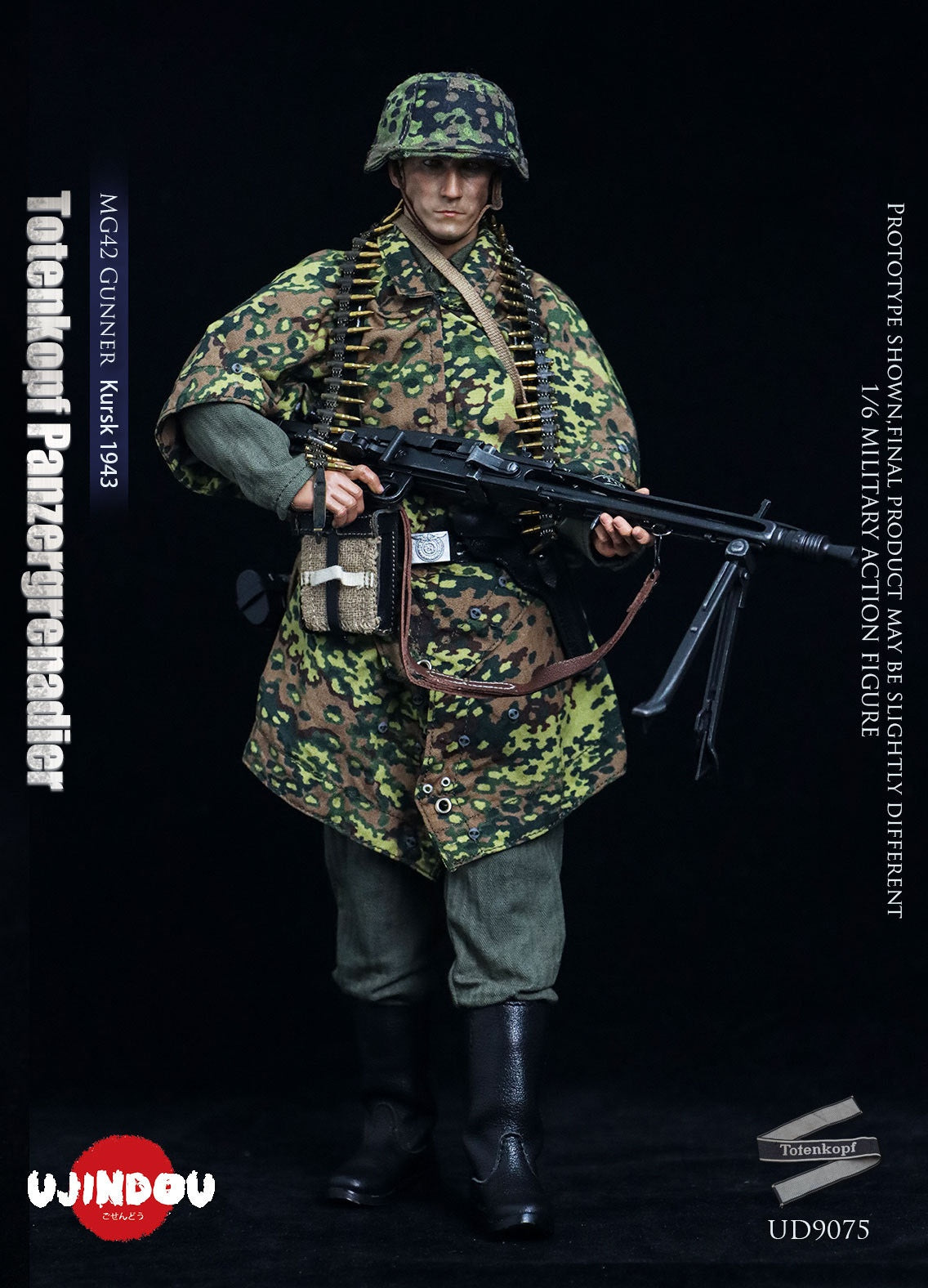 Presale UJINDOU UD9075 1/6 WWII Totenkopf Panzergrenadier MG42 Gunner Kursk 1943