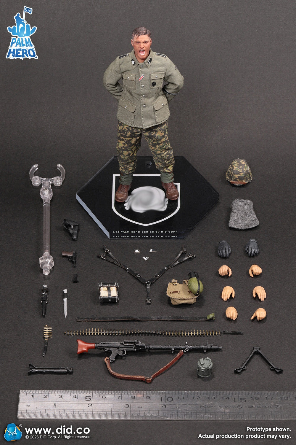 Preventa DID XD80042 1/12 WWII German MG34 Gunner Alois modelo de figura de acción