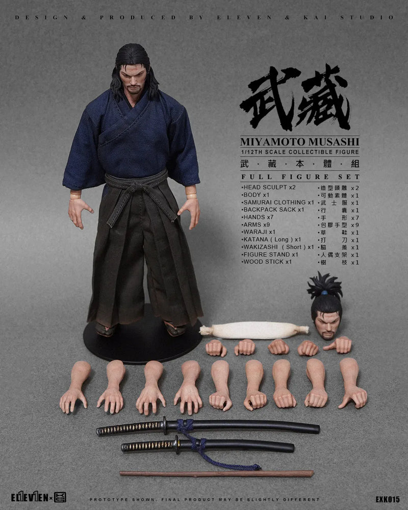 Presale ELEVEN EXK015 1/12 Miyamoto Musashi Collectible Action Figure Model Toy
