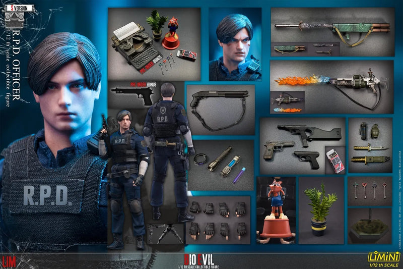 LIMTOYS 1/12 Zombie Killer RPD Officer Leon Male Action Figure Model Toy S Ver.