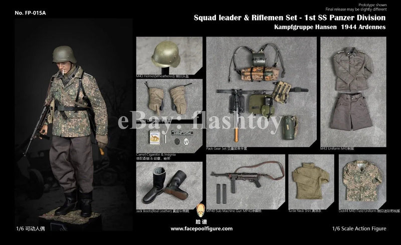 Facepoolfigure FP015A 1/6 Squad Leader 12" Male Soldier Action Figure Model Toy