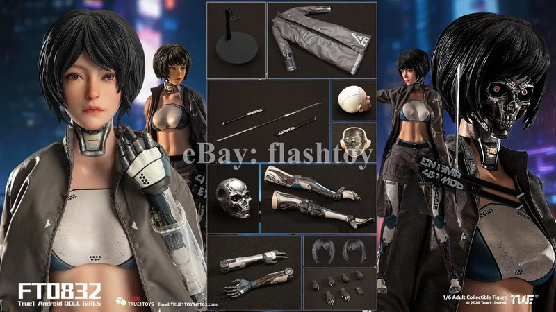 Presale True1Toys FT0832 1/6 Android Bill Black Hair Female Action Figure Model