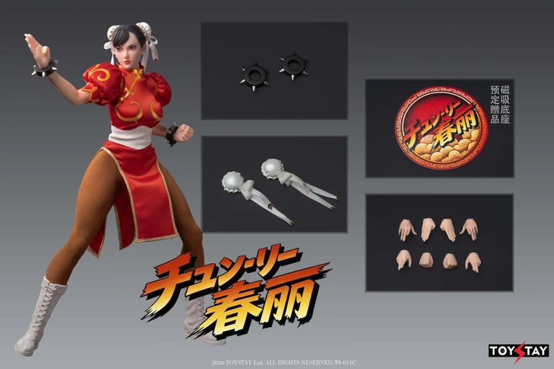 Presale TOYSTAY TS-011C 1/6 Kung Fu Girl Chun Li Female Action Figure Toy Red Ver.