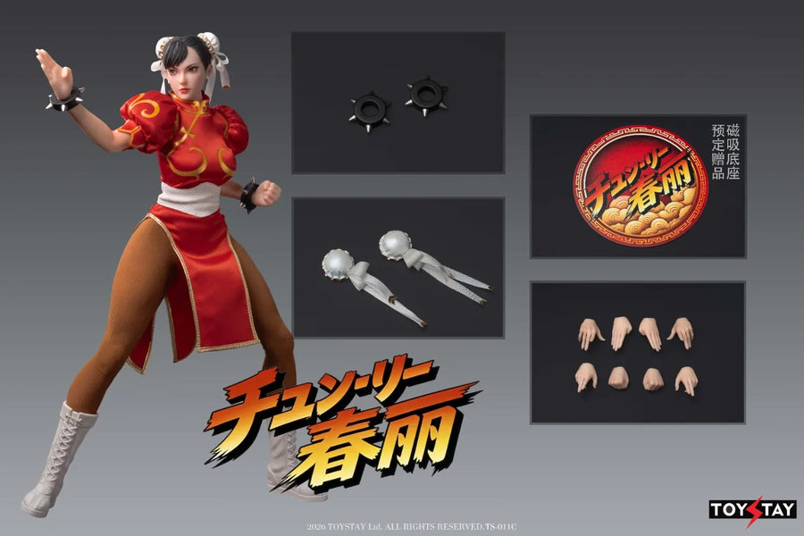 Précommande TOYSTAY TS-011C Figurine articulée 1/6 Kung Fu Girl Chun Li version rouge