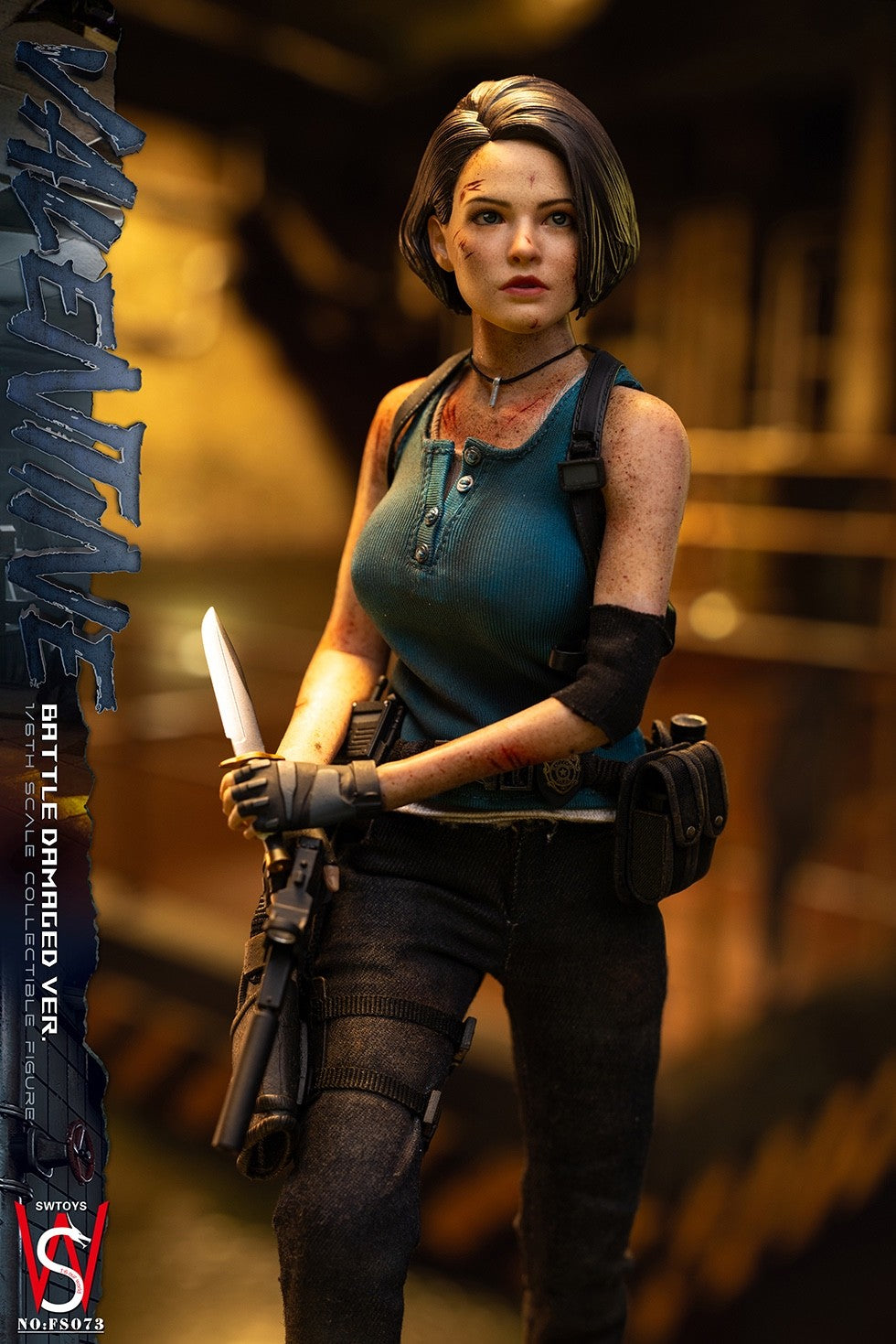 SWTOYS FS073 1/6 Resident Zombie Evil Crisis Jill Figure Toy Battle Damaged Ver.