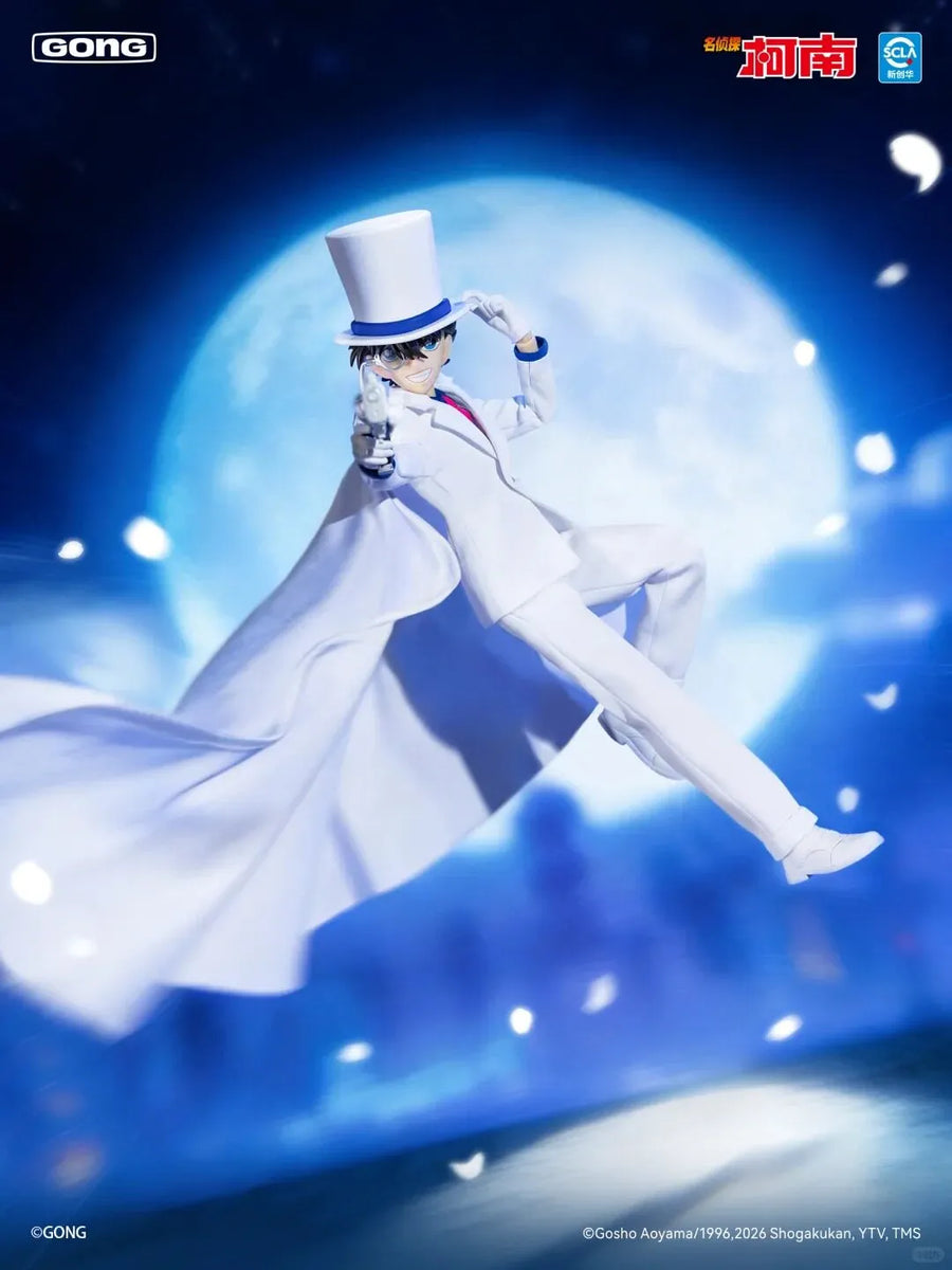 Précommande POPMART GONG Case Closed Moonlight Magician Kaito Kuroba Kid Figurine 22,4 cm