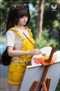 Presale W TOYS 1/12 Female Girl Artist Painter Twin Ponytails Action Figure Toy