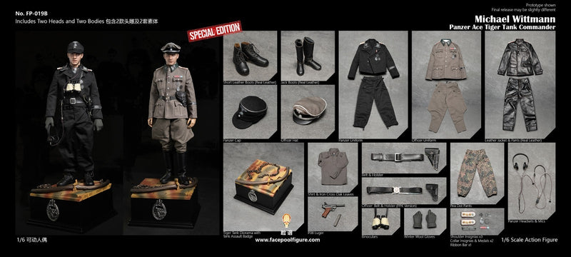 Facepoolfigure FP019B 1/6 Panzer Ace Tiger Tank Commander Wittmann Action Figure