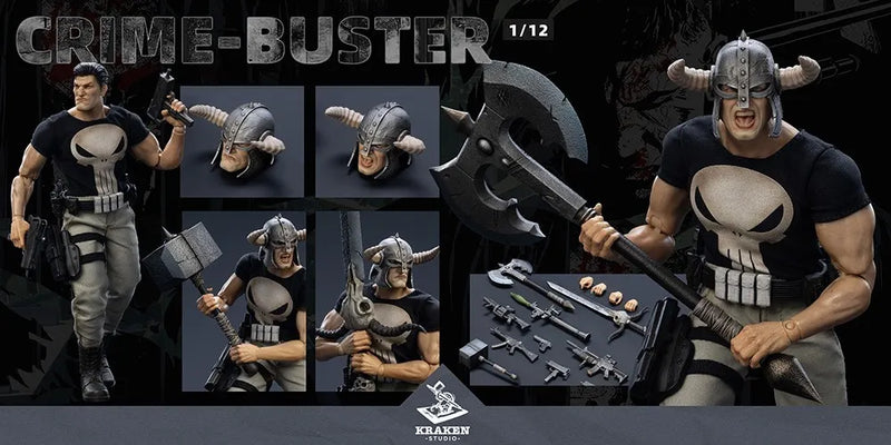 KRAKEN Studio 1/12 Crime Buster Frank 6" Male Action Figure Model Deluxe Ver.