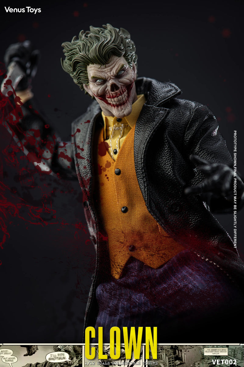 Presale Venus Toys VET002 1/12 The Clown Comic Villain 6" Action Figure Model