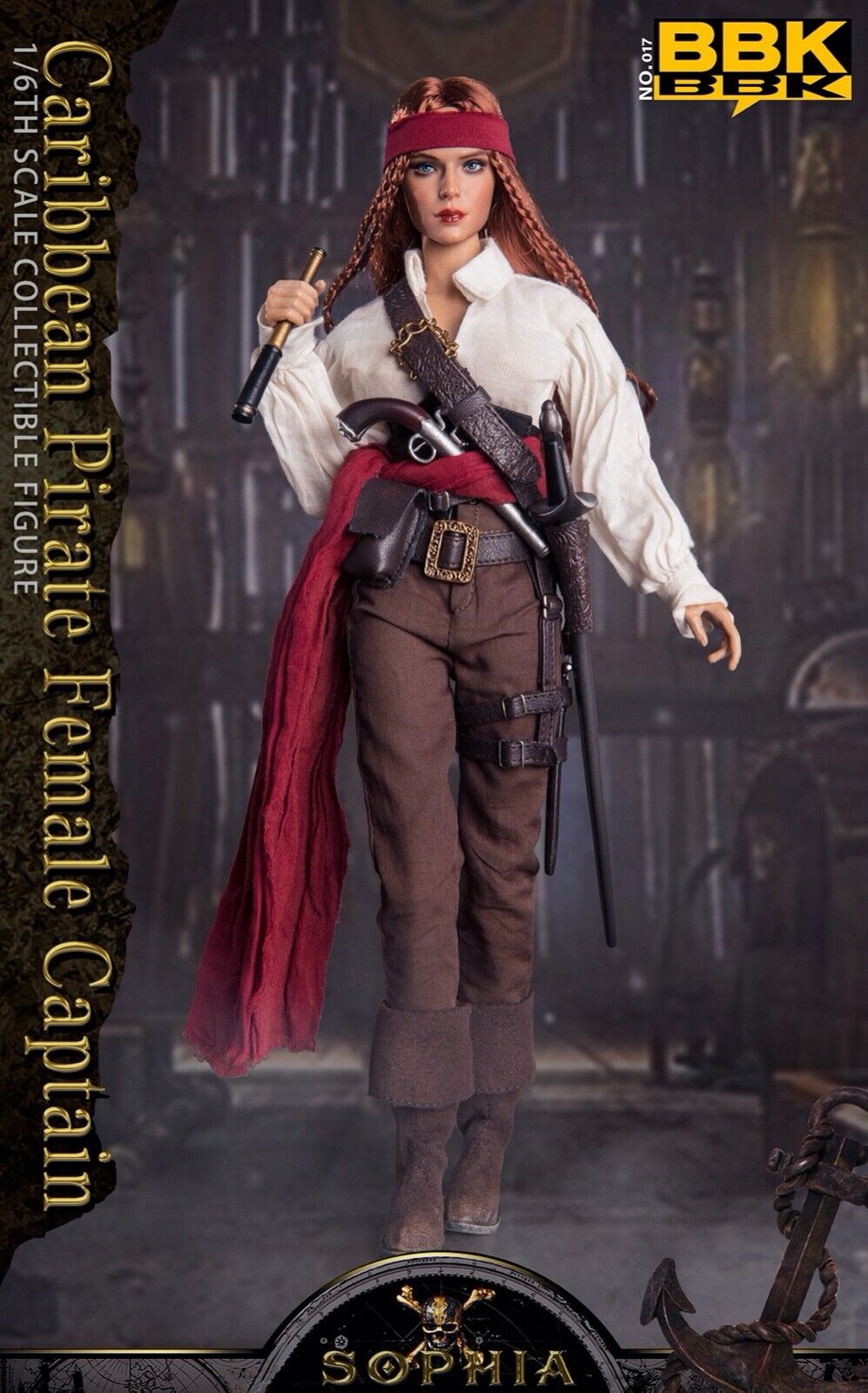 BBK BBK017 1/6 Caribbean Pirate Sophia Female Captain 12" Action Figure Model