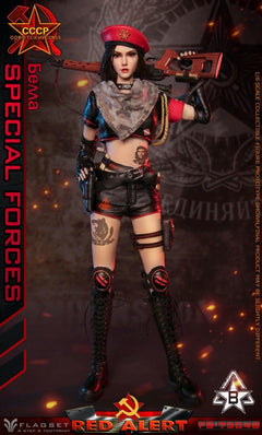 FLAGSET FS73048B 1/6 Red Alert Mobilize Troops Sniper modelo de figura de acción femenina
