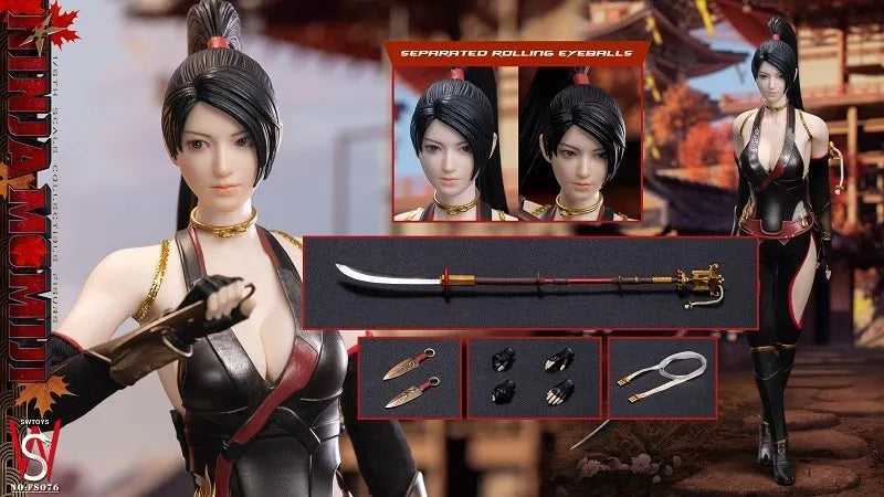 In Stock SWTOYS FS076 1/6 Ninja Momiji Female Action Figure Model Toy Black Ver.