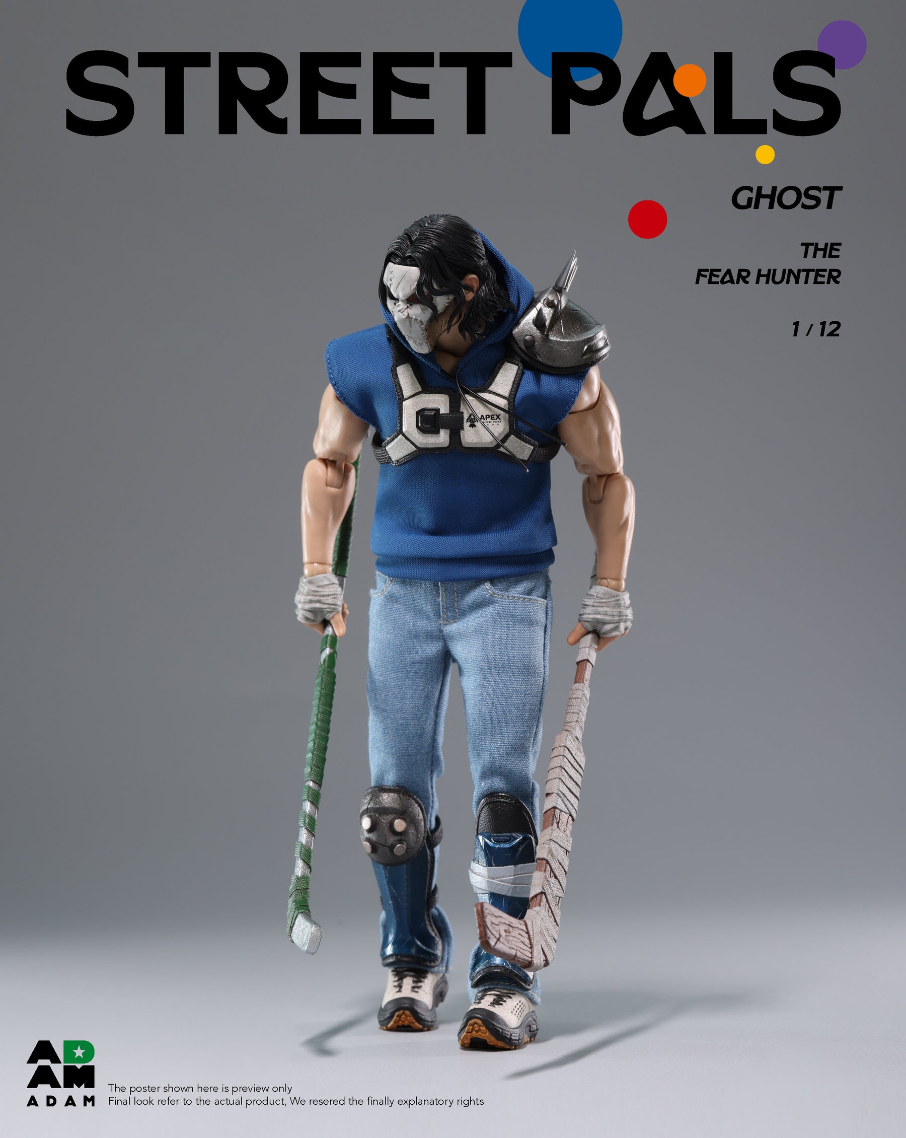 Presale ADAM ADS-001 1/12 Street Pals Ghost The Fear Hunter Action Figure Model