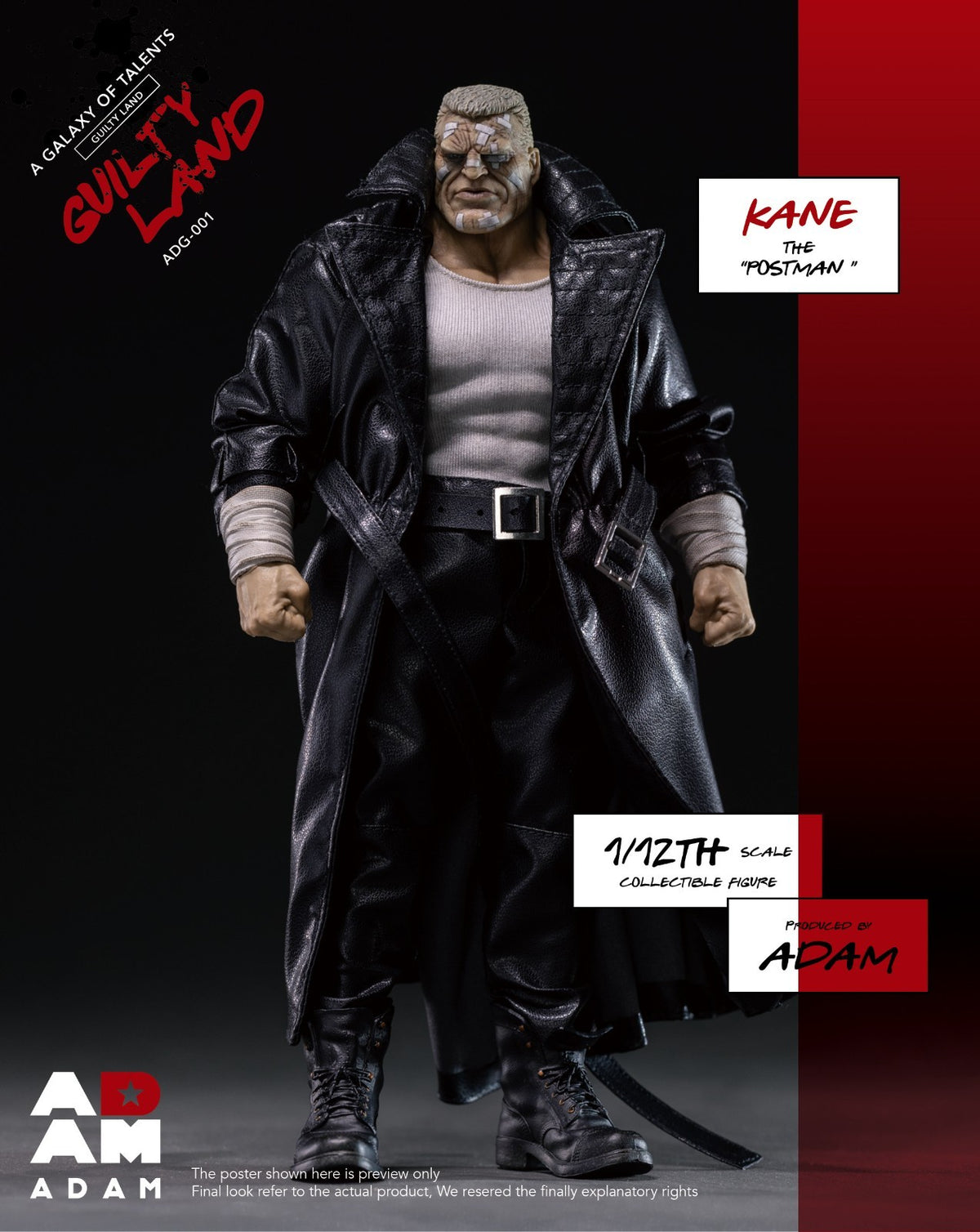 ADAM ADG-001 1/12 Guilty Land Postman Kane 6" Male Action Figure Model Toy