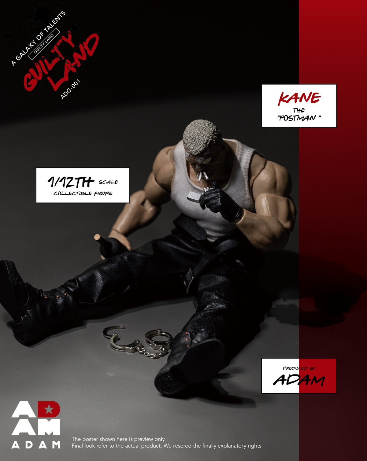 ADAM ADG-001 1/12 Guilty Land Postman Kane 6" Male Action Figure Model Toy