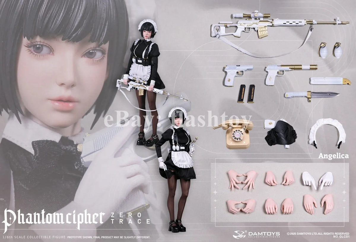 Presale DAMTOYS GLC01 1/6 Phantom Cipher Zero Trace  Angelica Action Figure Toy