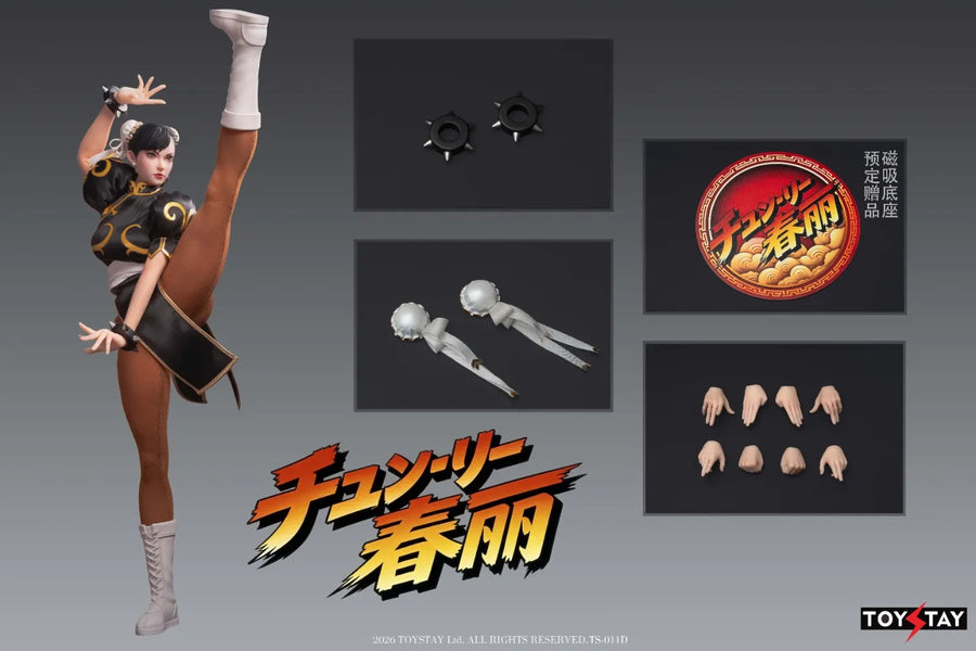 Précommande TOYSTAY TS-011D 1/6 Figurine articulée pour femme Kung Fu Girl Chun Li Version noire